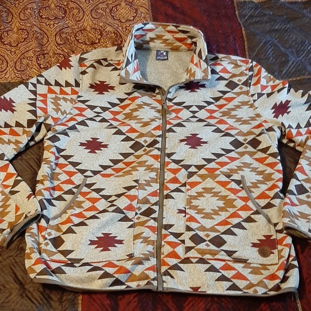 Mens Autumn Polyester Vintage Jacket, Zip-up 2XL